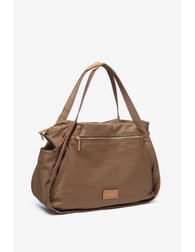 Bolso shopper en nylon camel