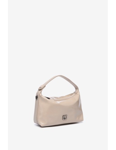 Bolso de hombro pequeño en charol beige