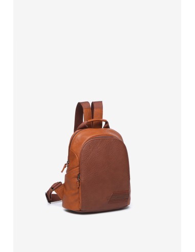 Mochila en materiales reciclados cognac