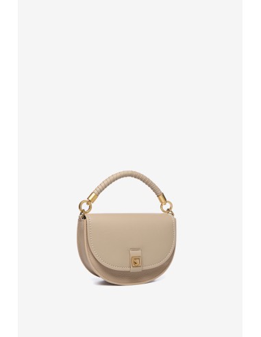 Half-moon crossbody bag in beige recycled materials