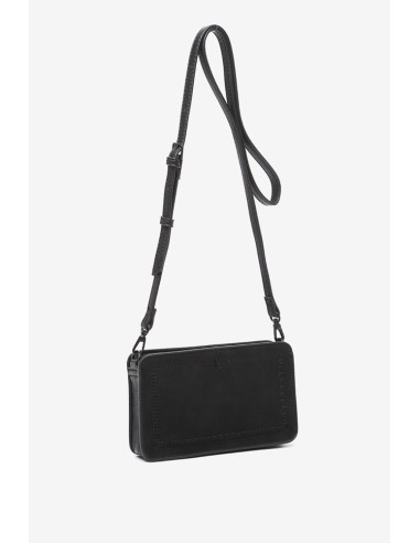 Crossbody bag in black recycled materials