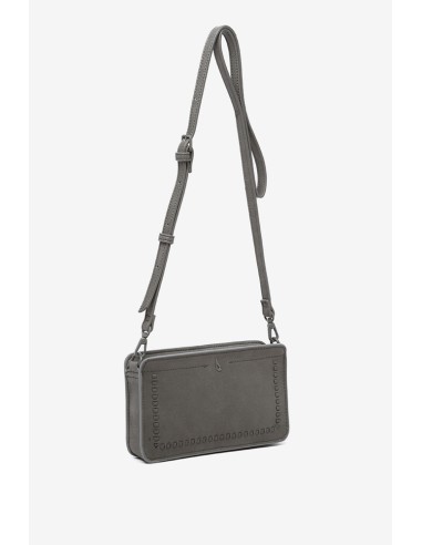 Crossbody bag in grey recycled materials