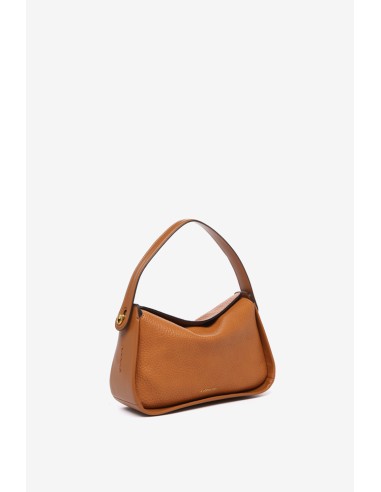 Bolso de hombro pequeño en materiales reciclados cognac