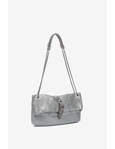 Bolso de fiesta en malla metálica plata