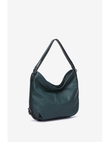 Bolso-mochila en piel verde