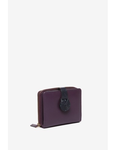 Cartera pequeña en piel morada