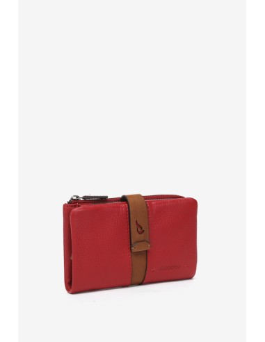 Cartera mediana en piel roja