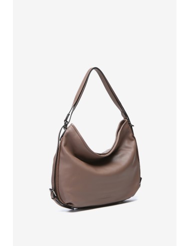 Bolso-mochila en piel taupe