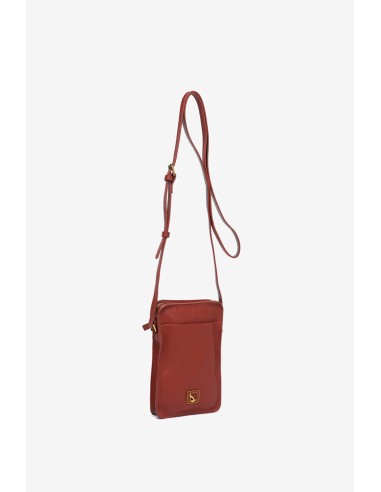 Terracotta leather mobile phone bag