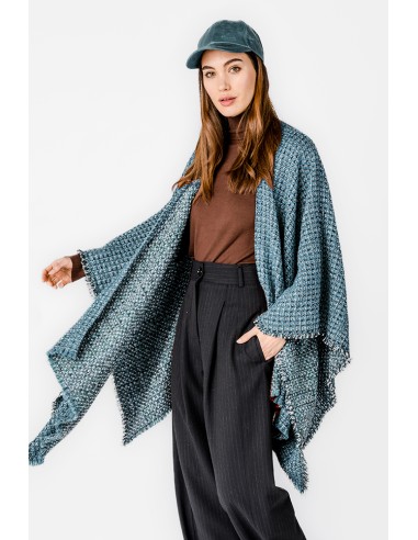 Poncho de mujer en tonos azules