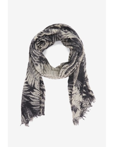 Wool scarf with print in black